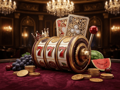 Elegant luxury casino interior with a platinum and gold theme